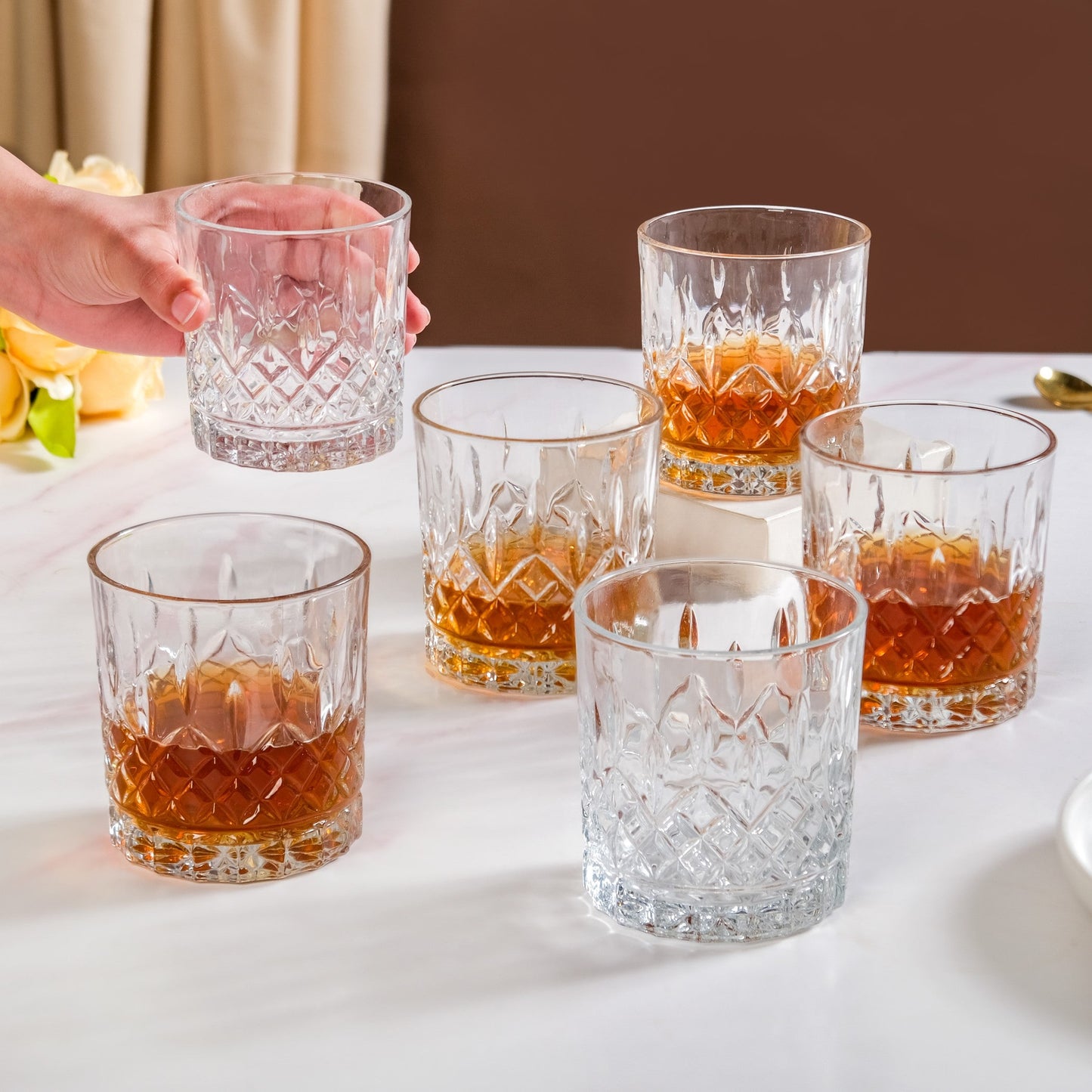 old Fashioned Whiskey Glass Large Set Of 6 350ml