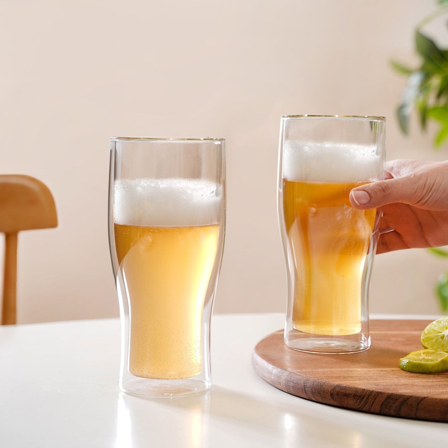 Beer Double Wall Glass Set Of 2 575ml